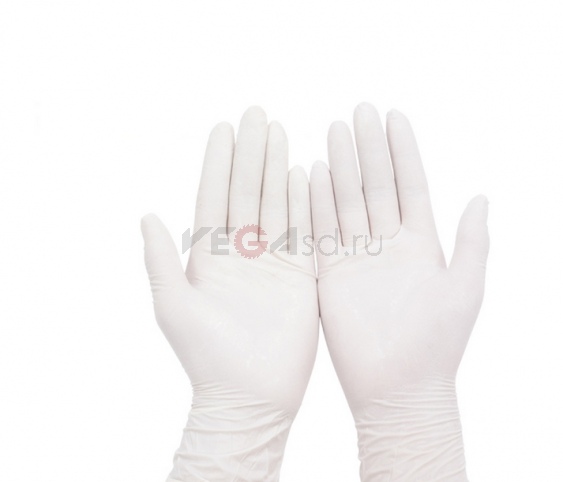 Одноразовые защитные латексные перчатки (50шт.; L)