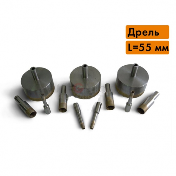 Алмазное сверло D=4 мм для дрели, с прямым хвостовиком (Премиум)