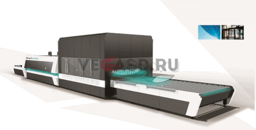 Печь с продольной секцией закалки стекла