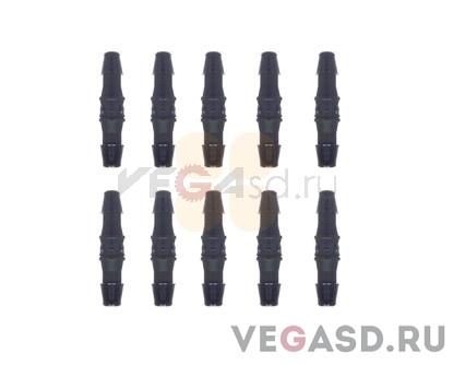 Straight Through Tube Fitting ID Tubing 1.6 Nylon Black (10 PCS)