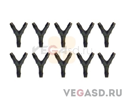 Y Tube Fitting ID Tubing 1.6MM Nylon Black (10 PCS)