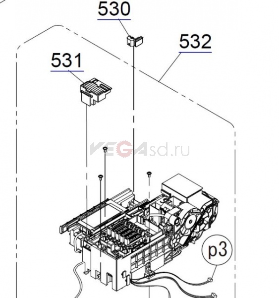 1722994/1710112/1860429/1834925 Парковка в сборе, левая, для Epson SC F7000/F7200/F9200
