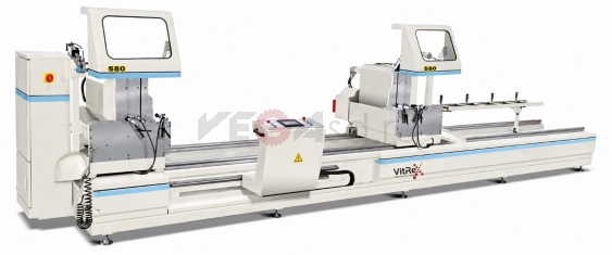LJZ2R-CNC-500x6000 Цифровая 2-головочная пила с ЧПУ для резки алюминиевого профиля под произвольным углом