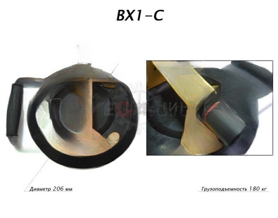 Присоска с насосом, грузоподъемность до 180 кг, для плоского стекла, модель BX1-C